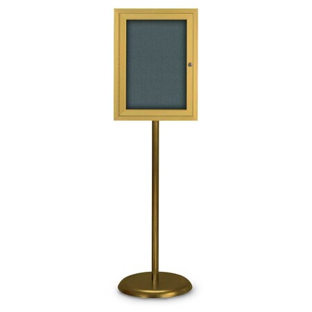 United Visual Products Corkboard, Double Door, Radius Frame, 60x36", Bronze/Amethyst UV7004-BRONZE-AMETHY